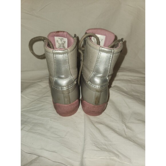 toddler girl Sperry duck boots size 11M Grey/ pink - Picture 3 of 6